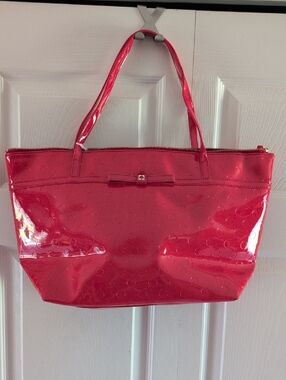 Patent Tote Bag in Red